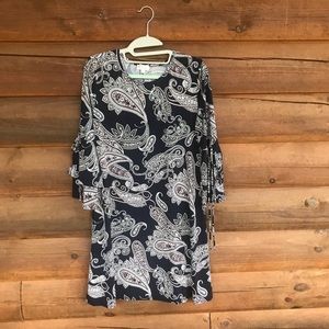 Paisley Ruffle Sleeve Dress